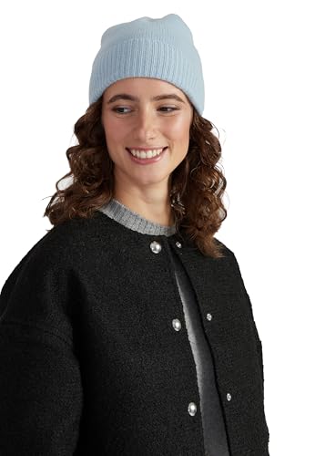 Style & Republic Kaschmir Sport Mütze-Beanie Damen aus 100% Cashmere - Dein kuscheliger Premium Beanie für stilvolle Herbst- & Winter-Momente-Pastel_Blue_Mel von Style & Republic