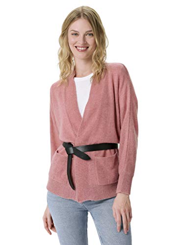 Style & Republic Short Cardigan für Damen, Rosa, aus Cashmere, mit Saum aus Rippe, Fledermausärmeln und Fronttaschen,M von Style & Republic