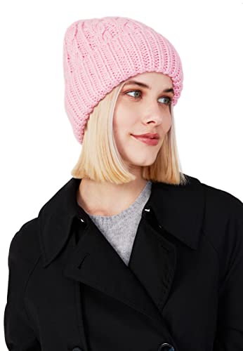 Style & Republic Damen Wollstrick Mütze-Beanie - Dein kuscheliger Strick-Beanie für stilvolle Herbst- & Winter-Momente, Strick-Mütze- One Size, Rosa von Style & Republic