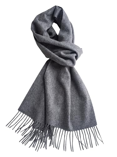 Style & Republic Unisex Kaschmir Schal aus 100% Cashmere mit Fransen, dein kuscheliger Premium Strick-Schal für stilvolle Herbst- & Winter-Momente mit Fransen, Dark grey Melange von Style & Republic