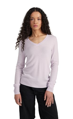 Style & Republic V-Neck Kaschmir Pullover-Damen elegant aus 100% Cashmere - Dein kuscheliger Premium Strickpullover für stilvolle Herbst- & Winter-Momente Lavender L von Style & Republic