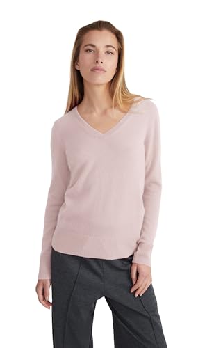 Style & Republic V-Neck Kaschmir Pullover-Damen elegant aus 100% Cashmere - Dein kuscheliger Premium Strickpullover für stilvolle Herbst- & Winter-Momente - Pastel Pink L von Style & Republic