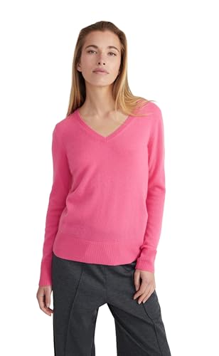Style & Republic V-Neck Kaschmir Pullover-Damen elegant aus 100% Cashmere - Dein kuscheliger Premium Strickpullover für stilvolle Herbst- & Winter-Momente - neon pink S von Style & Republic