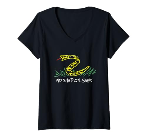 Damen No Step On Snek Gadsden Flagge T-Shirt mit V-Ausschnitt von Style&Street