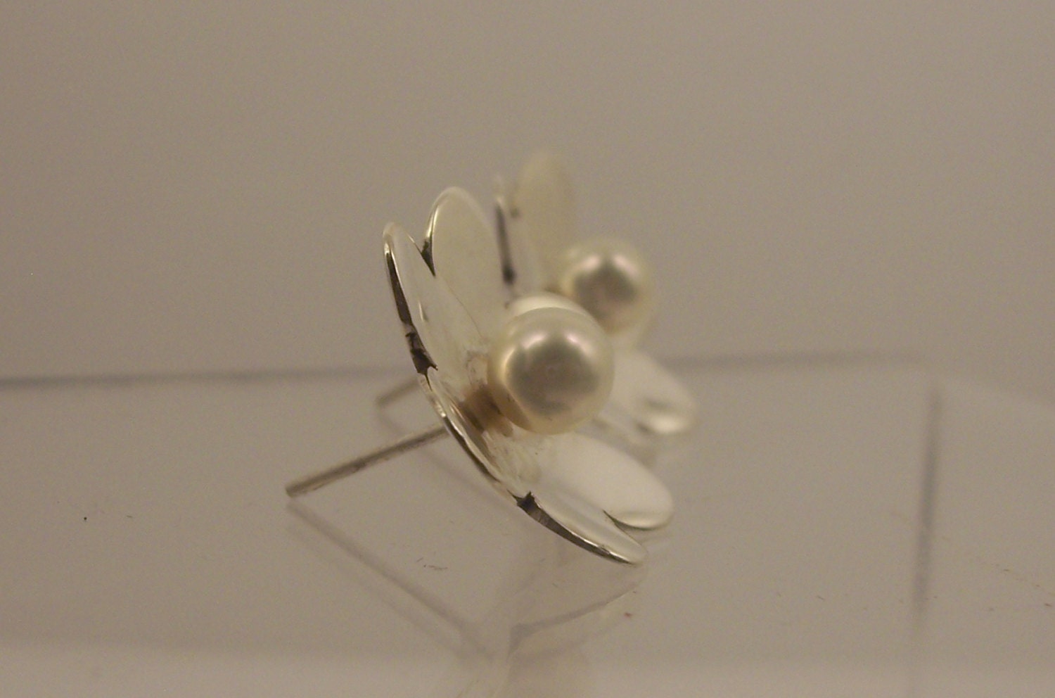 Perlen Blumen Ohrringe Sterling Silber Braut Ohrstecker Perlen Blumen Ohrringe Sterling Silber Braut Ohrstecker von StyleCenter