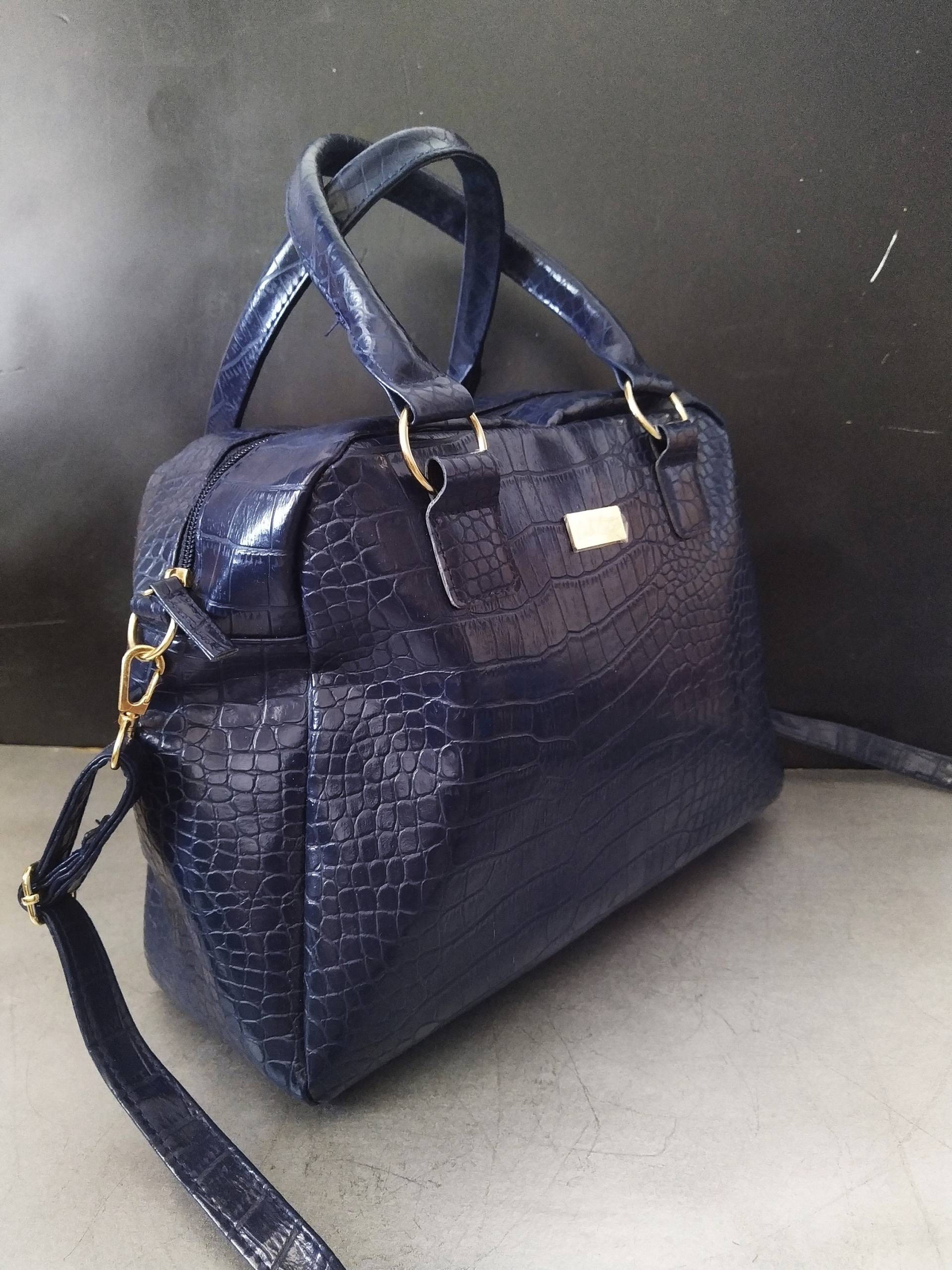 Blaue Handtasche Carla Faustini/Faux Krokodil von StyleFromMe