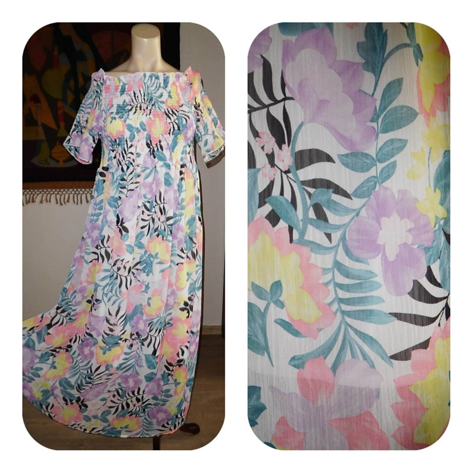 Langes Kleid Vintage/Blumenmotive/Germany von StyleFromMe