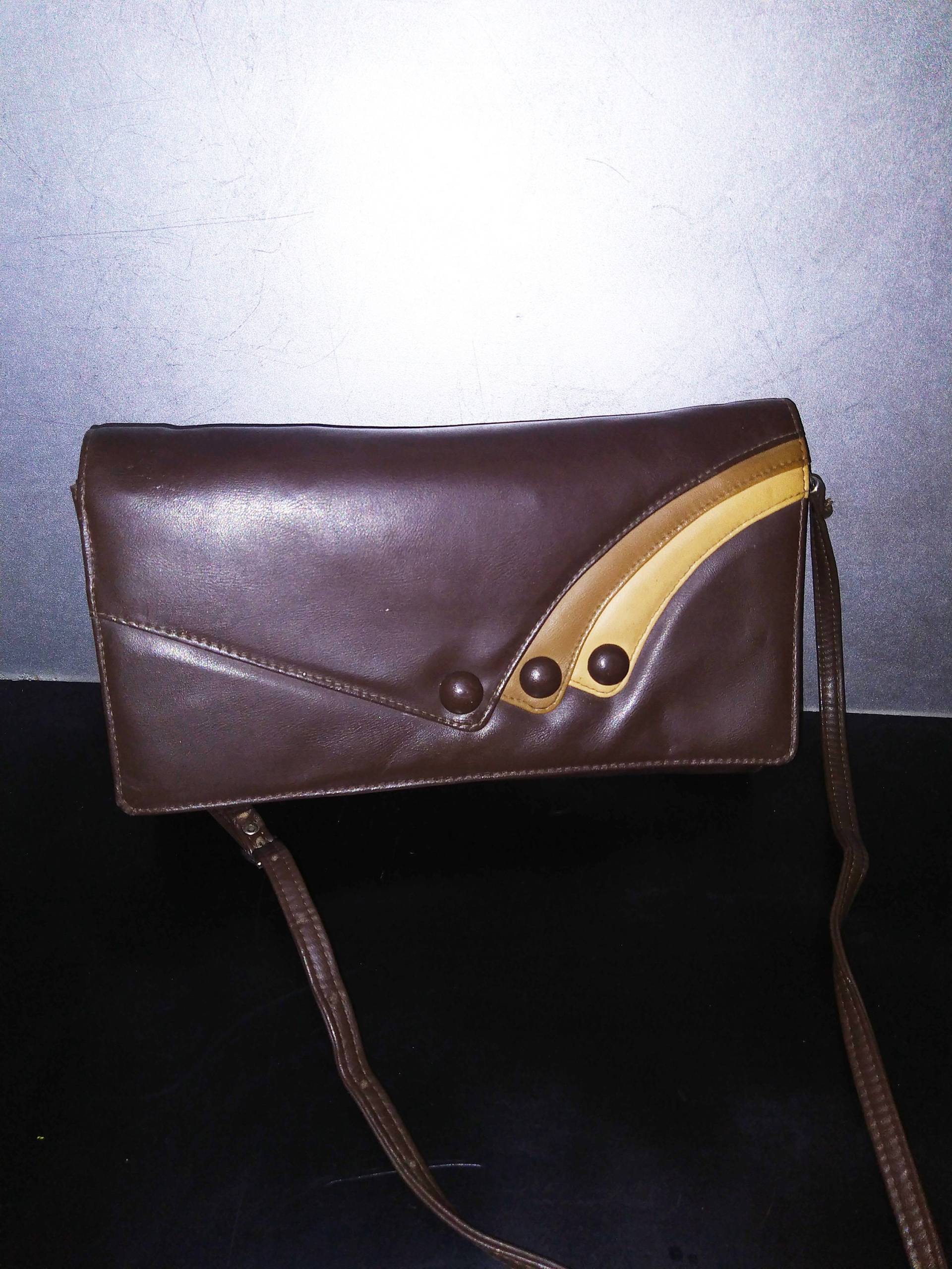 Leder Braune Tasche/Mit Spiegel/Handtasche/Vintage von StyleFromMe