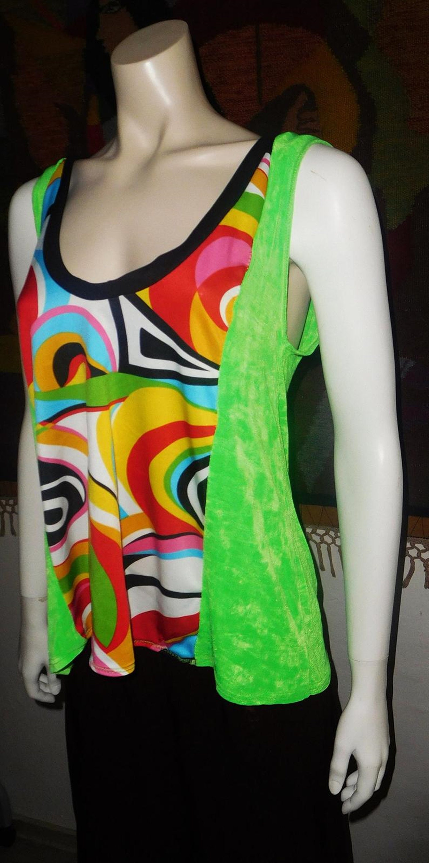 Remodel Handmade Top/Neon Grün/Multicolor Top von StyleFromMe