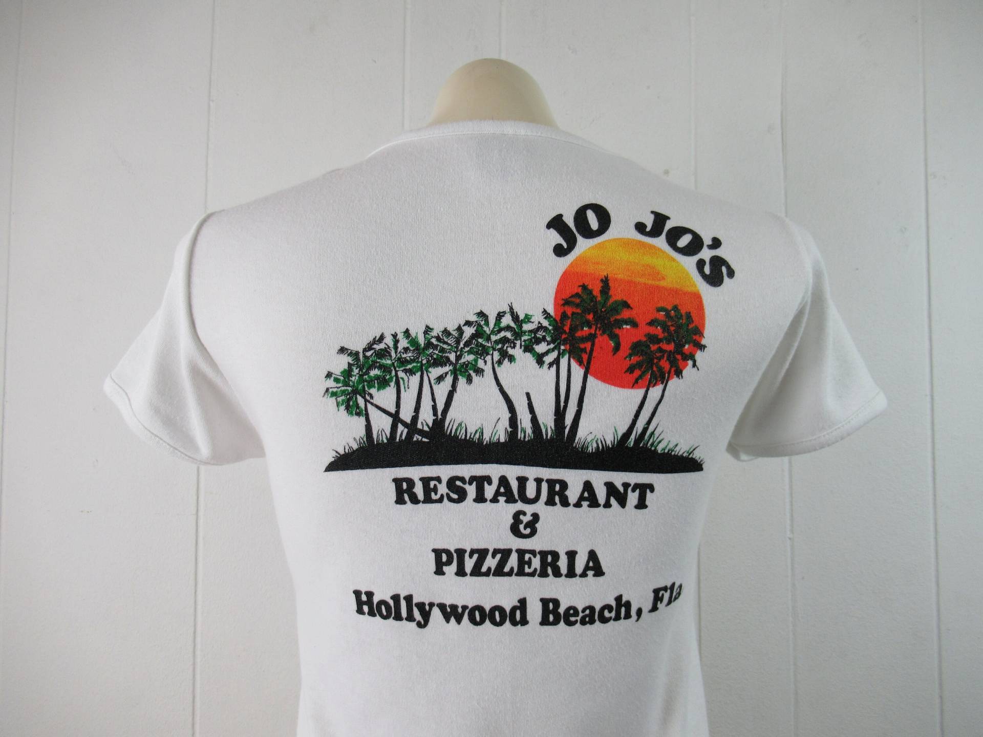 Vintage-T-Shirt, 1970Er Jahre T-Shirt, Reise-T-Shirt, Jo Pizzeria, Hollywood Beach, Florida, Vintage-Kleidung, Größe Medium Vintage-T-Shirt, 1970Er Jahre T-Shirt, Reise-T-Shirt, Jo Pizzeria, Hollywood Beach, Florida, Vintage-Kleidung, Größe Medium von StylePlyer