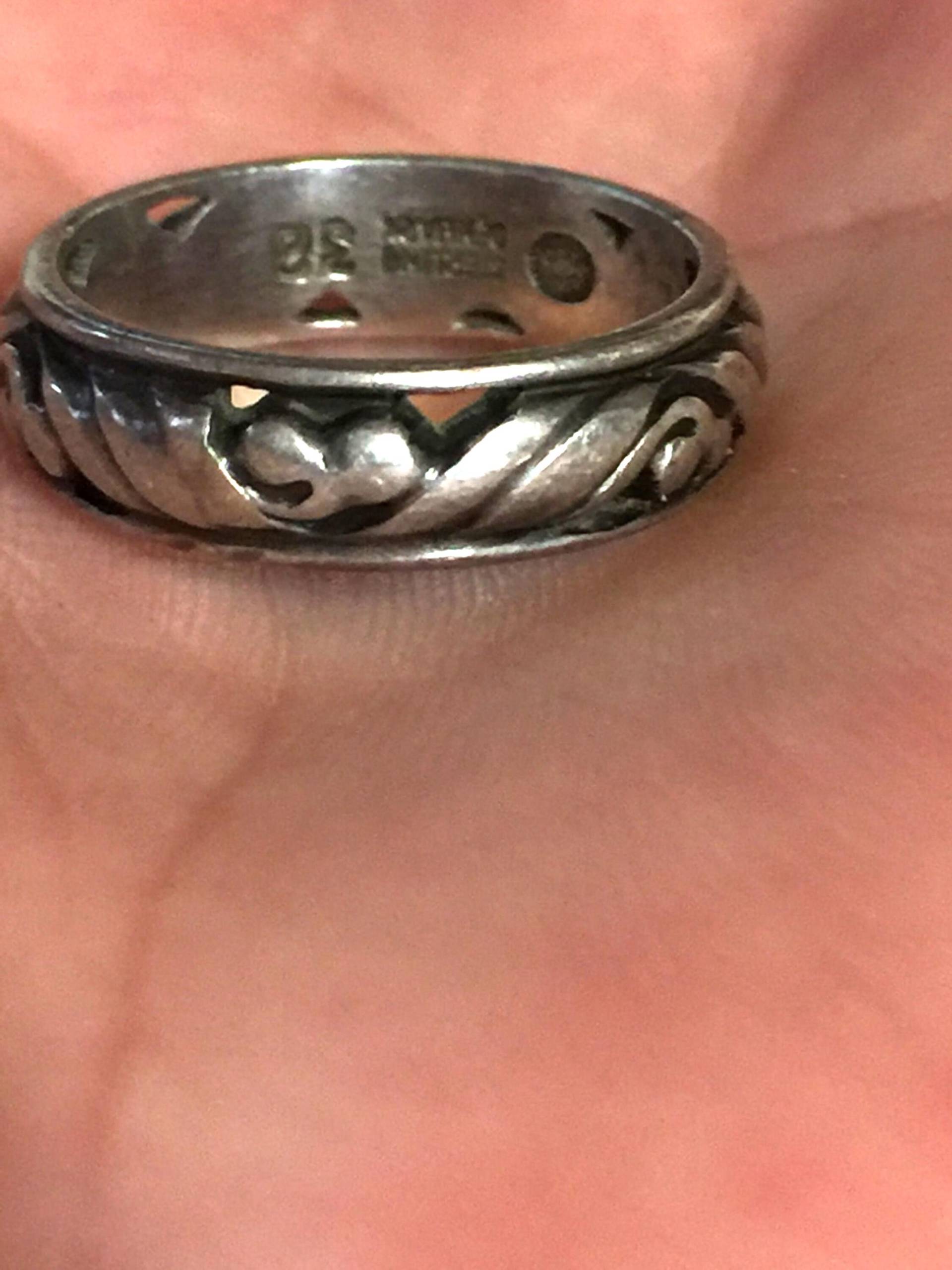 Bandring Aus Sterlingsilber Designer Sterling Denmark 32 Blättern Hallmark Signiert Größe 5 1/4 Band Filigran Solid Stapel Geschnitzt Pinky Ring von StyleSourceNYC