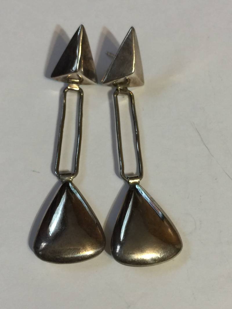 Mid Century Modern Sterling Silber Ohrringe von StyleSourceNYC