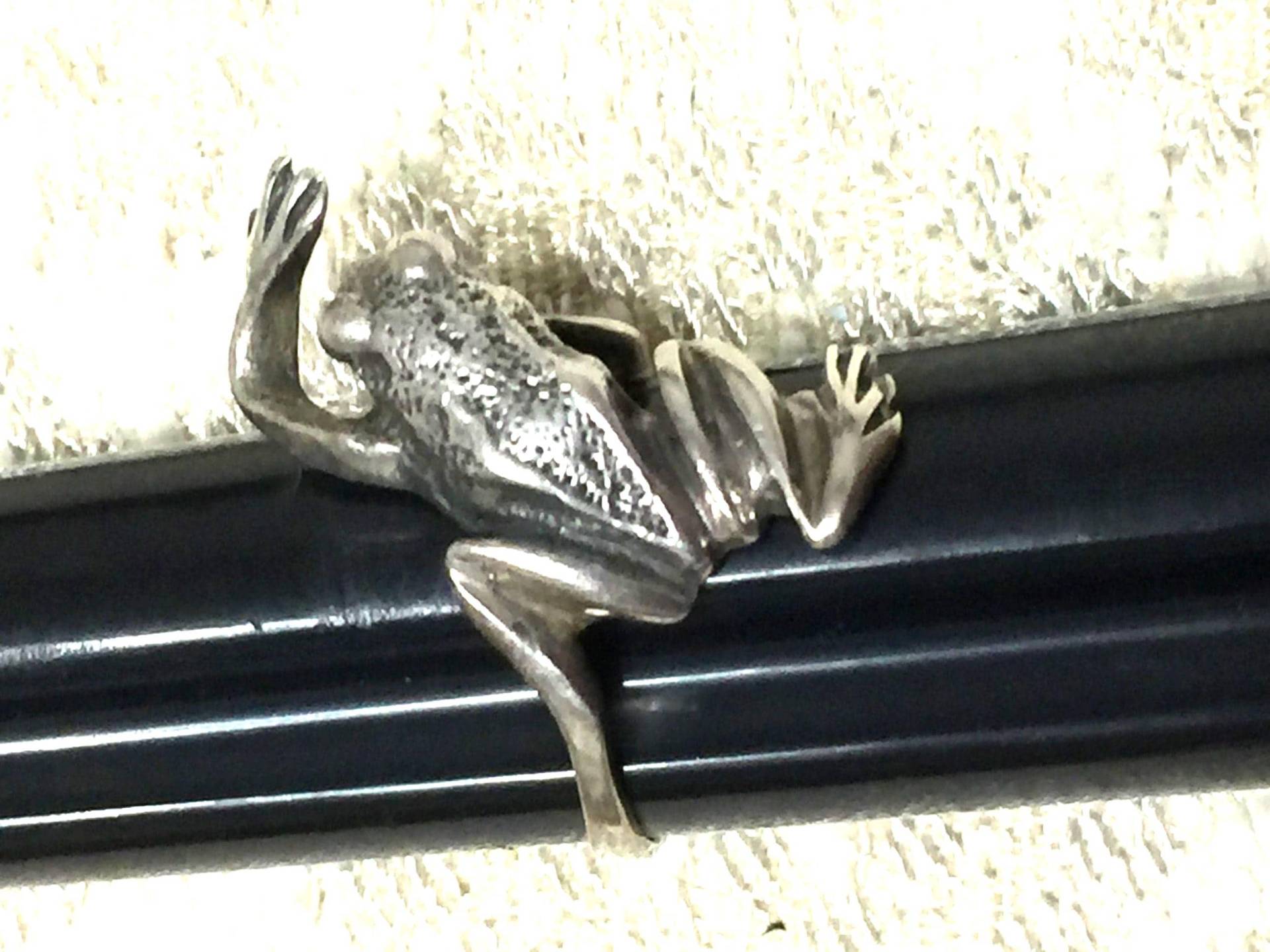 Vintage Brutalist Sterling Silber Frosch Ring, Größe 8 von StyleSourceNYC