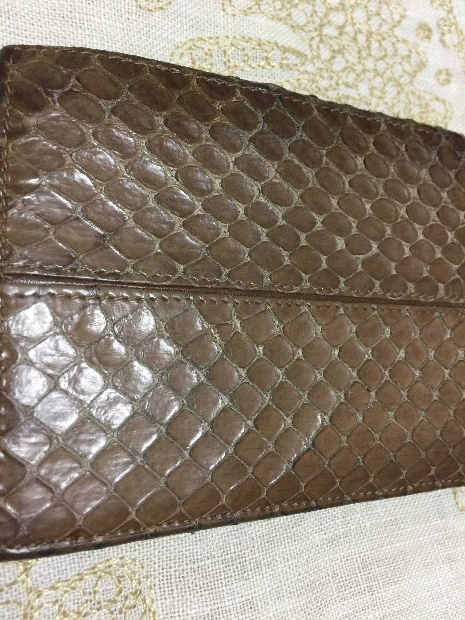 Vintage Judith Leiber Schlangenleder Brieftasche Mit Tigerauge von StyleSourceNYC