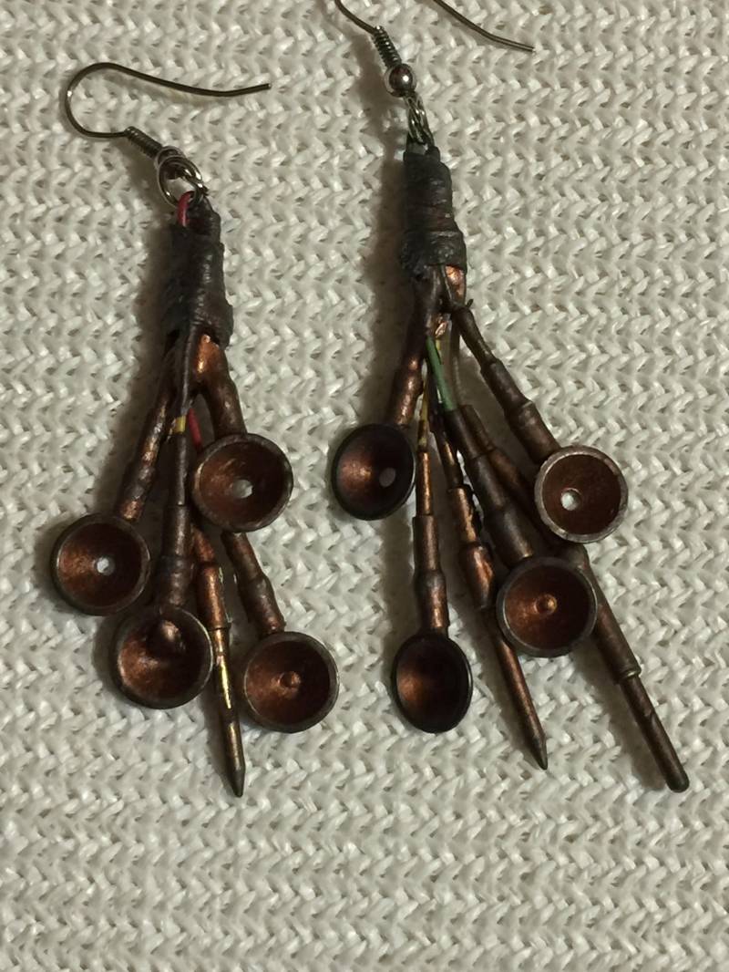 Vintage Kupferdraht Ohrringe, Handgemachter Brutalist Schmuck von StyleSourceNYC