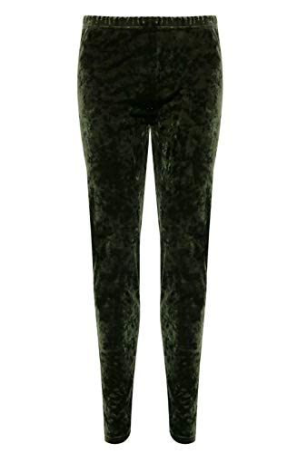 Damen-Leggings in Übergröße, Stretch, Samt, volle Länge, Stretchhose, Crushed Velours Hose, 36-50, grün, 42-44 von StyleWear