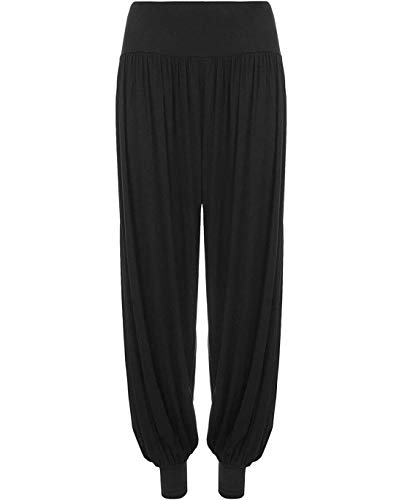 StyleWear Damen Haremshose in Übergröße für Damen, volle Länge, Stretch, lässige Hose, Girsl Alibaba, Knöchelmanschette, Schwarz , 42-44 von StyleWear