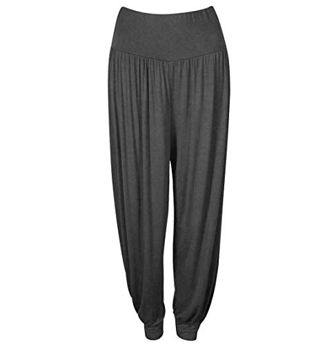 StyleWear Damen Haremshose in Übergröße für Damen, volle Länge, Stretch, lässige Hose, Girsl Alibaba, Knöchelmanschette, anthrazit, 46-48 von StyleWear