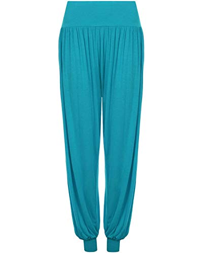 StyleWear Damen Haremshose in Übergröße für Damen, volle Länge, Stretch, lässige Hose, Girsl Alibaba, Knöchelmanschette, türkis, 46-48 von StyleWear