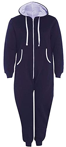 StyleWear Erwachsene Zip Up Onesie1 Hooded Playsuit Unisex Thermo All in One Sport Jumpsuit M/5XL, navy, 5X-Large von StyleWear