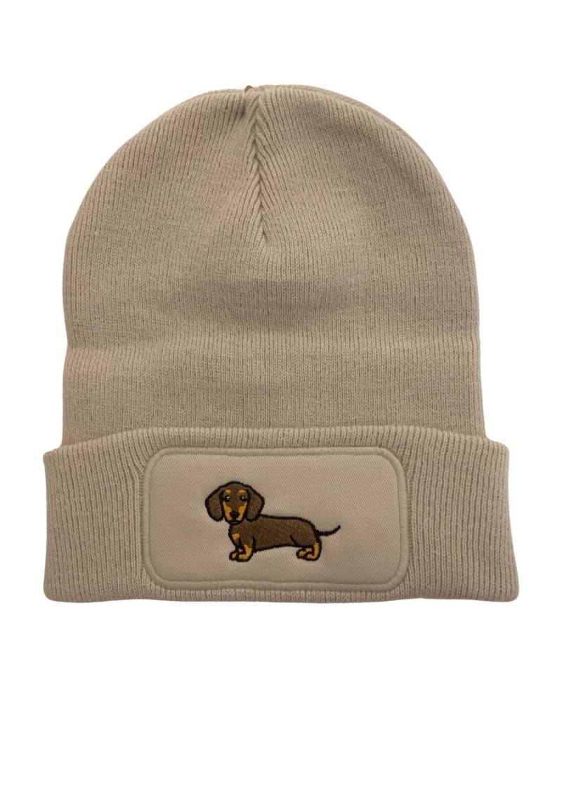 Beanie Mütze Mit Dackel Bestickt. Für Männer, Frauen Und Kinder Unisex von Styleaufdruck