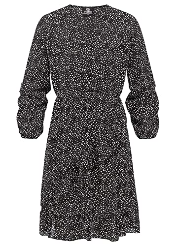Styleboom Fashion Damen Longsleeve Dress Print gepunktet schwarz Weiss von Styleboom Fashion
