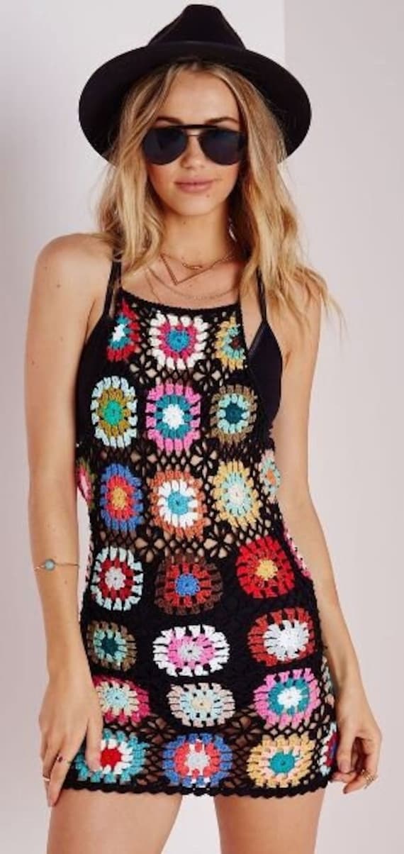 Im Kawaii-stil Gehäkeltes Kleid, Boho Häkelkleid, Handgemachtes Geschenk Für Freundin, Frau von StyleboutiqueTR