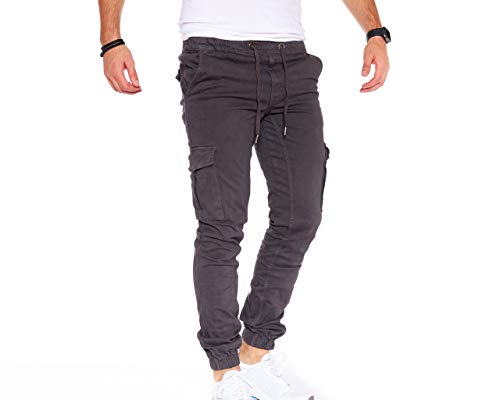 8000 Herren Cargohose aus Baumwolle männer Cargohose Chino Hose Freizeithose Slim fit Cargohose Slim fit Chino Hose stylisch Cargohose (8001_Antracite, 29) von Styleko