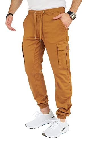 8000 Herren Cargohose aus Baumwolle männer Cargohose Chino Hose Freizeithose Slim fit Cargohose Slim fit Chino Hose stylisch Cargohose (8001_Camel, 36) von Styleko