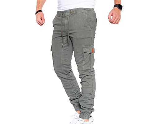 8000 Herren Cargohose aus Baumwolle männer Cargohose Chino Hose Freizeithose Slim fit Cargohose Slim fit Chino Hose stylisch Cargohose (8001_Olive, 29) von Styleko