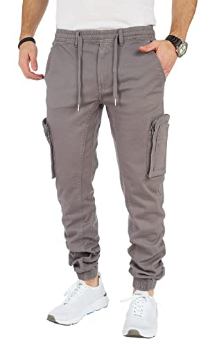 8000 Herren Cargohose aus Baumwolle männer Cargohose Chino Hose Freizeithose Slim fit Cargohose Slim fit Chino Hose stylisch Cargohose (8011_Gray, 31) von Styleko