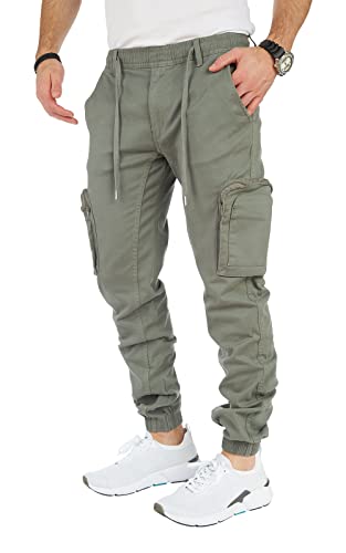 8000 Herren Cargohose aus Baumwolle männer Cargohose Chino Hose Freizeithose Slim fit Cargohose Slim fit Chino Hose stylisch Cargohose (8011_Olive, 33) von Styleko
