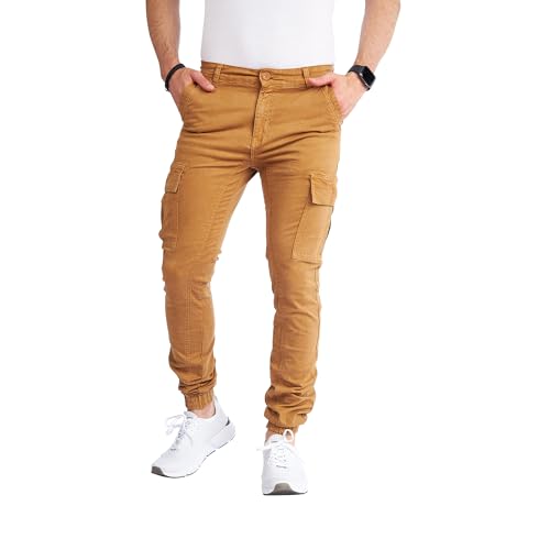 8007 Herren Cargohose aus Baumwolle männer Cargohose Chino Hose Freizeithose Slim fit Cargohose Slim fit Chino Hose stylisch Cargohose (as3, Numeric, Numeric_33, Regular, Regular, A-Camel, 36) von Styleko