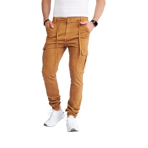 8008 Herren Cargohose aus Baumwolle männer Cargohose Chino Hose Freizeithose Slim fit Cargohose Slim fit Chino Hose stylisch Cargohose (as3, Numeric, Numeric_33, Regular, Regular, B-Camel, 36) von Styleko