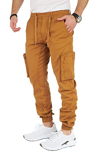 8011 Herren Cargohose aus Baumwolle männer Cargohose Chino Hose Freizeithose Slim fit Cargohose Slim fit Chino Hose stylisch Cargohose (C-Camel, 32) von Styleko