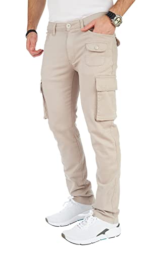 8011 Herren Cargohose aus Baumwolle männer Cargohose Chino Hose Freizeithose Slim fit Cargohose Slim fit Chino Hose stylisch Cargohose (as3, Numeric, Numeric_29, Plus, Regular, B-Beige, 34) von Styleko