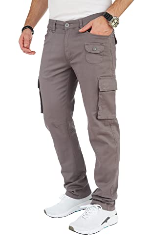 8011 Herren Cargohose aus Baumwolle männer Cargohose Chino Hose Freizeithose Slim fit Cargohose Slim fit Chino Hose stylisch Cargohose (as3, Numeric, Numeric_29, Plus, Regular, B-Grey, 33) von Styleko