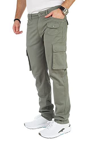 8011 Herren Cargohose aus Baumwolle männer Cargohose Chino Hose Freizeithose Slim fit Cargohose Slim fit Chino Hose stylisch Cargohose (as3, Numeric, Numeric_29, Plus, Regular, B-Olive, 34) von Styleko