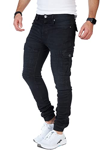 S8004 Herren Cargo Jeans Herren Jeans Hose für Männer Jungen Regular Slim fit Denim Destroyed Jogger Freizeithose Casual Stretch Jeans von Styleko