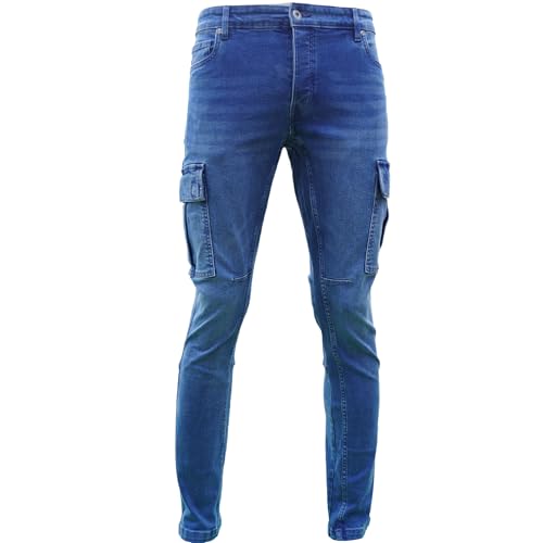 S8004 Herren Cargo Jeans Herren Jeans Hose für Männer Jungen Regular Slim fit Denim Destroyed Jogger Freizeithose Casual Stretch Jeans von Styleko