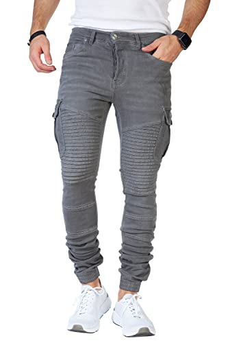 S8004 Herren Cargo Jeans Herren Jeans Hose für Männer Jungen Regular Slim fit Denim Destroyed Jogger Freizeithose Casual Stretch Jeans von Styleko