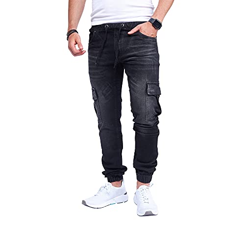 S8004 Herren Cargo Jeans Herren Jeans Hose für Männer Jungen Regular Slim fit Denim Destroyed Jogger Freizeithose Casual Stretch Jeans von Styleko