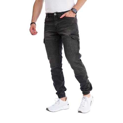 SS8003 Herren Cargo Jeans Herren Jeans Hose für Männer Jungen Regular Slim fit Denim Destroyed Jogger Freizeithose Casual Stretch Jeans von Styleko