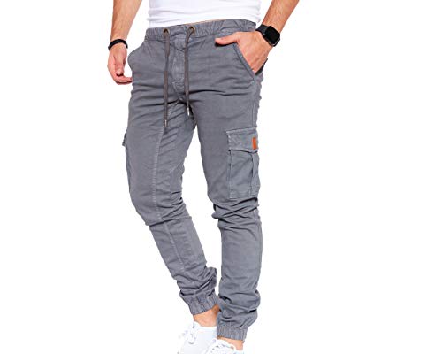 Styleko Cargohose Herren Cargohose aus Baumwolle Outdoorhose männer verwaschen Cargohose Chino Hose Freizeithose Jogging Hose treckking Hose Causual Hose |6 Taschen| 4 Farben 8001 (Grey, 36) von Styleko