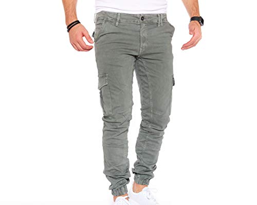 Styleko Herren Hosen Cargohose Herren Casual Slim Fit Cargohose aus Baumwolle Outdoorhose männer Chino Hose Freizeithose Jogging treckking Hose Sporthose|6 Taschen 8002 (Olive, 32) von Styleko