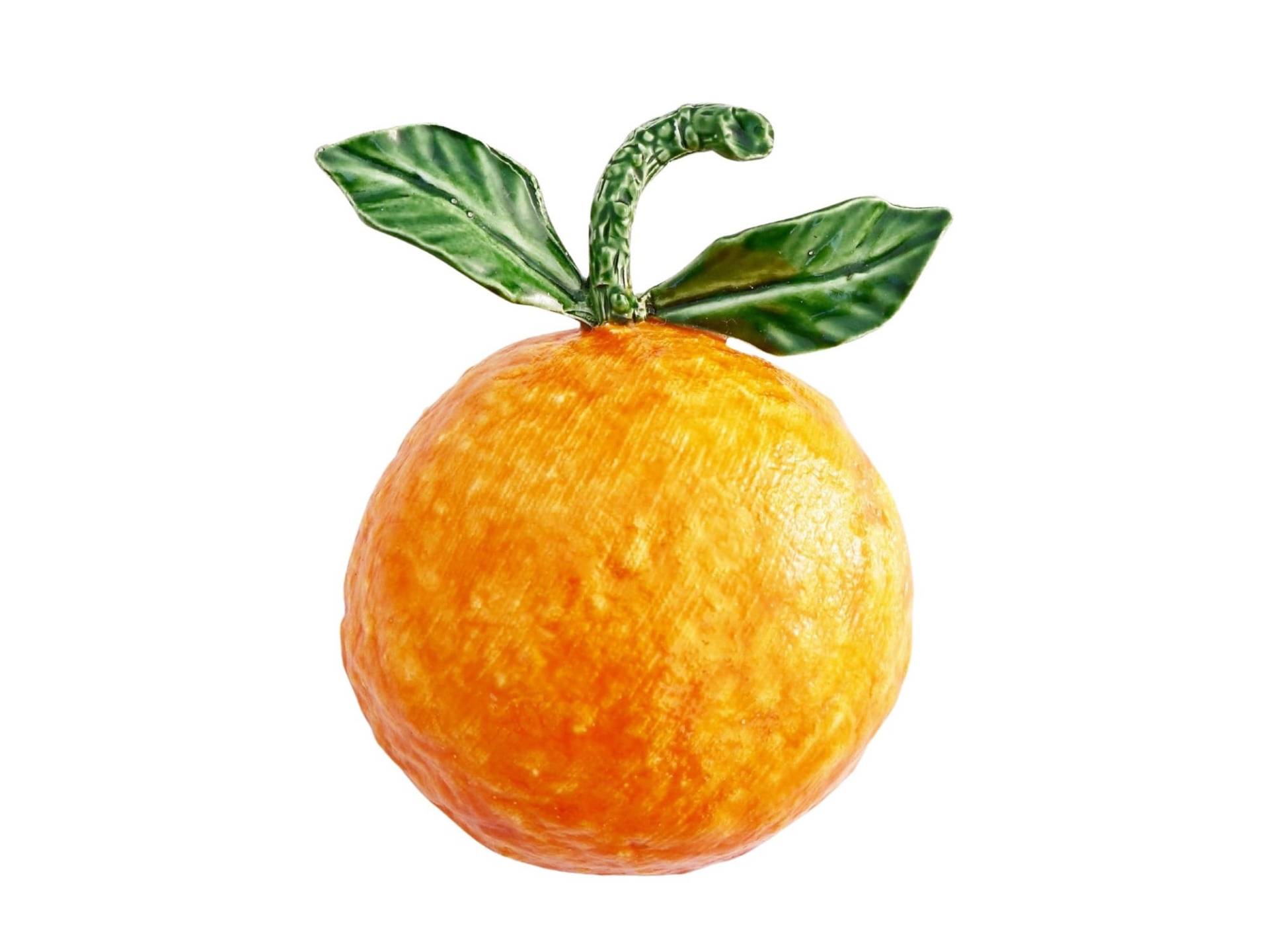 Papier-Mâché Orange Obst Brosche Mit Emailliertem Stiel, 1970Er Jahre von Stylemined