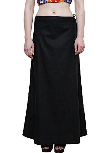 Stylesindia Damen-Unterrock, Baumwolle, fertig gemacht, indischer Rock, Saree, Petticoats, Schwarz, Einheitsgröße von Stylesindia