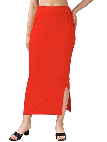 Stylesindia Dehnbarer Saree Shapewear Petticoat für Damen, Baumwollmischung, Petticoat, Röcke für Damen, figurformendes Kleid (Rot, Größe 2XL), Rot/Ausflug, einfarbig (Getaway Solids), Einheitsgröße von Stylesindia