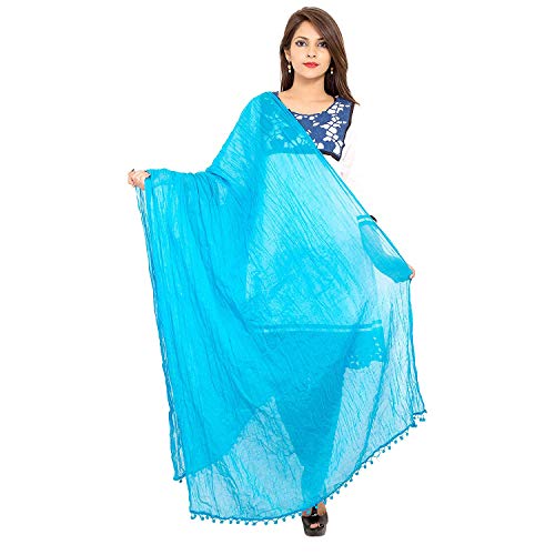 Stylesindia Dupatta-Schal aus Baumwolle, einfarbig, für Damen - Blau - X-Large Stylesindia Dupatta-Schal aus Baumwolle, einfarbig, für Damen - Blau - X-Large von Stylesindia