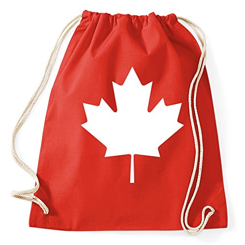 Styletex23 Kanada Maple Leaf Turnbeutel Sportbeutel, red von Styletex23